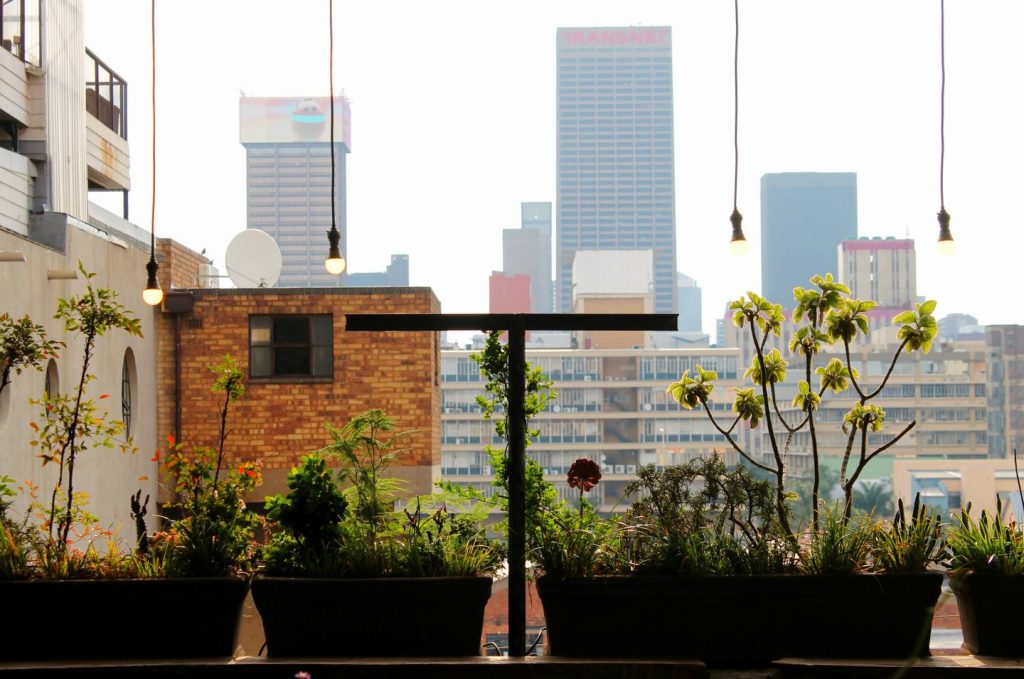 cityscape view living room