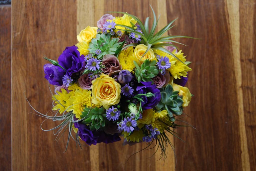 colourful bridal bouquets living room design