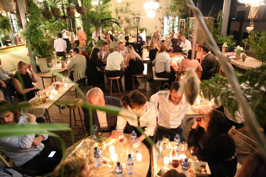 corporate year end function living room