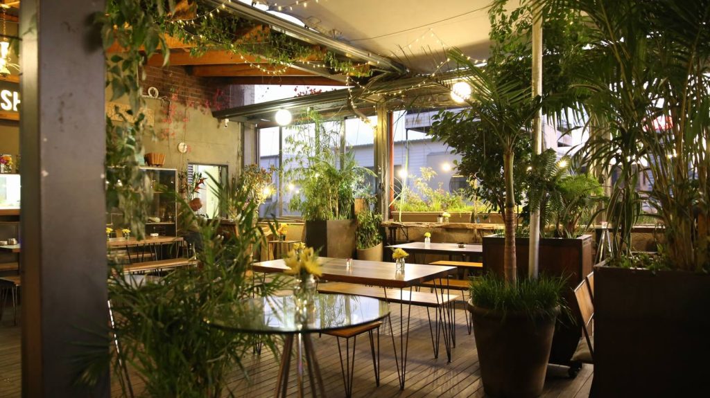 evening venue with lighting living room